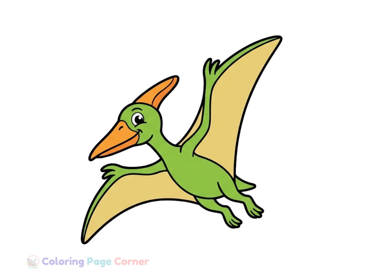 Printable Flying Pterodactyl Coloring Page