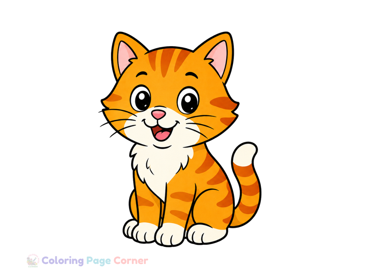 Printable Black Cat on a Fence Coloring Page
