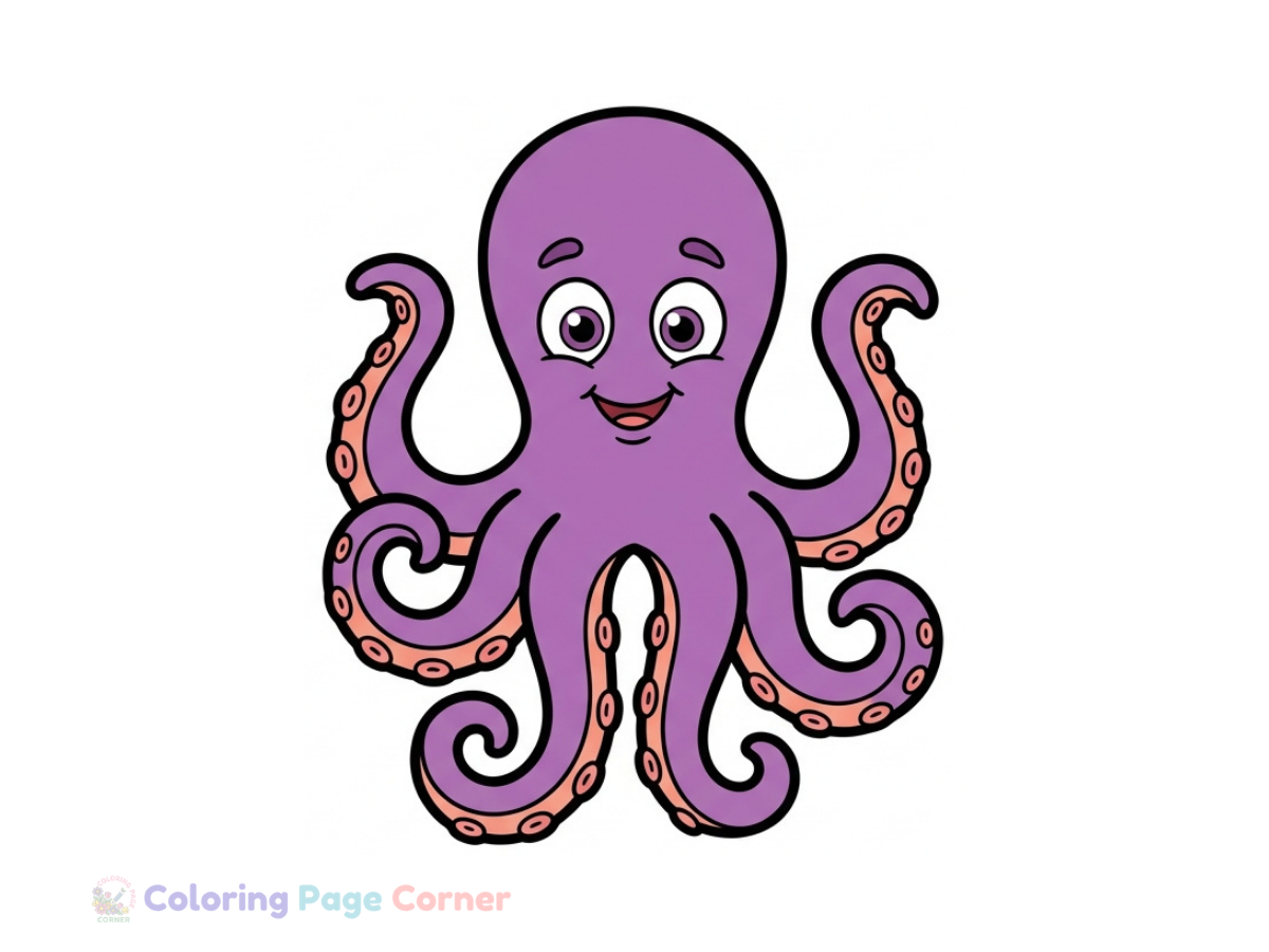 Curious Octopus Coloring Page