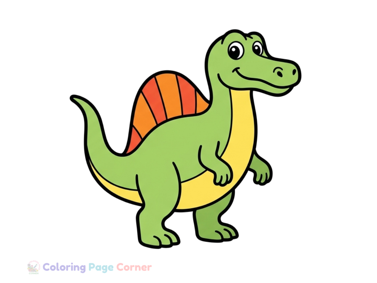 Roaring Spinosaurus Coloring Page for Kids