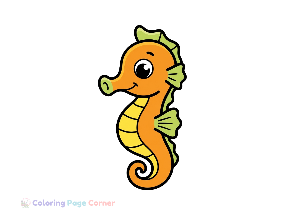 Printable Tiny Seahorse Coloring Page
