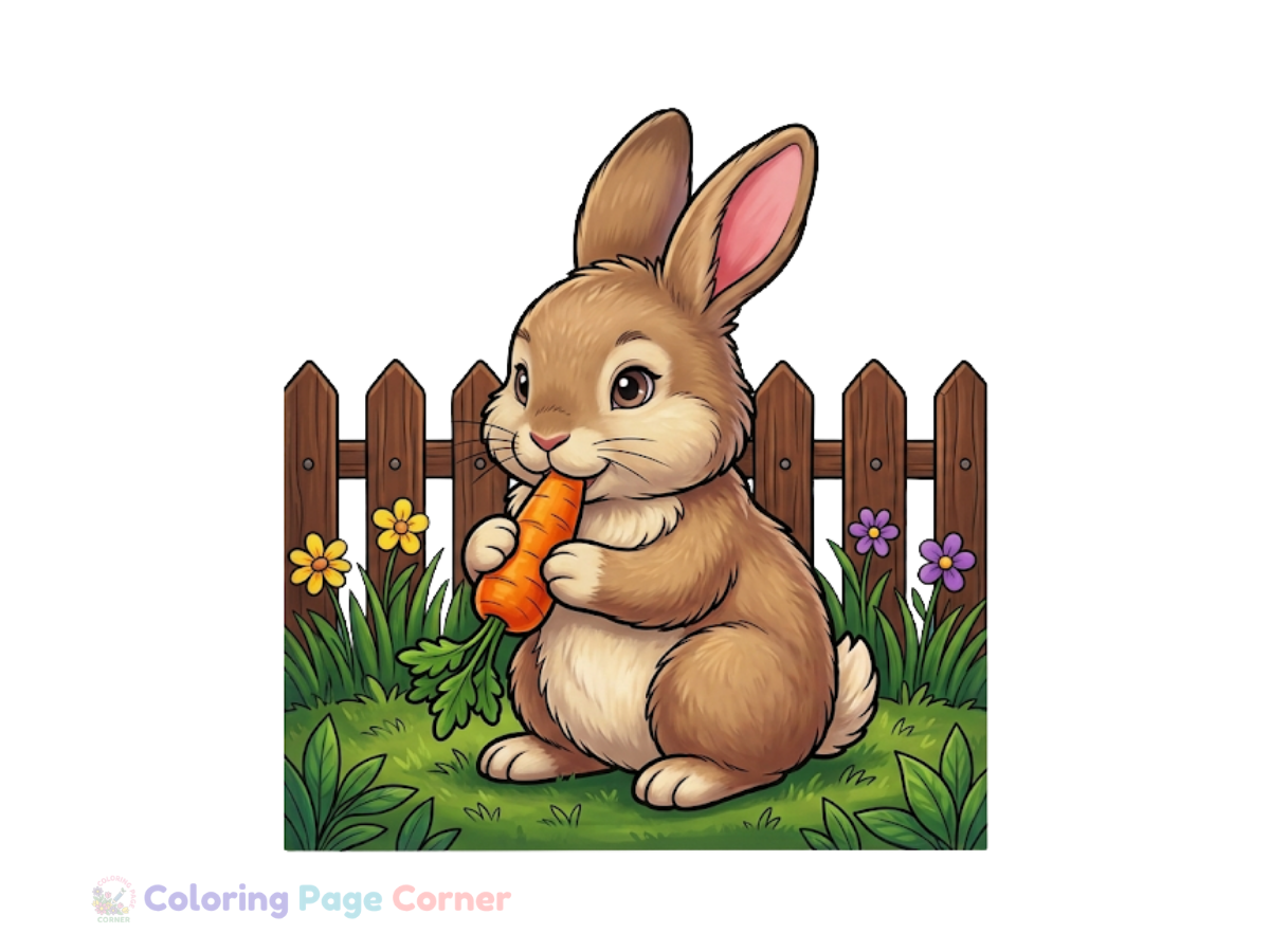 Bunny Rabbit Coloring Page for Kids