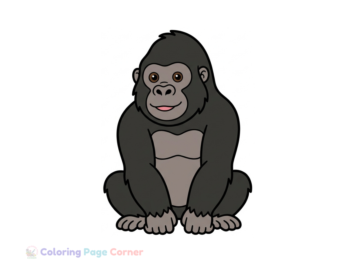Free Gorilla in the Jungle Coloring Page