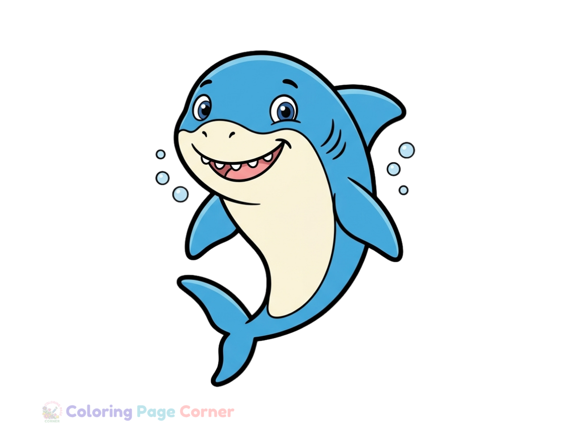 Hammerhead Shark Swimming Coloring Page for Kids