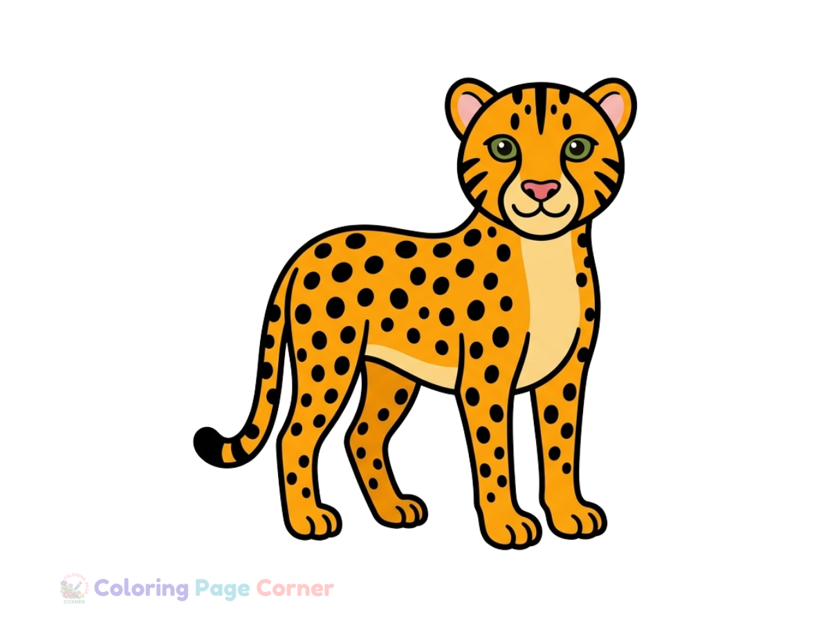 Cheetah Running Coloring Page