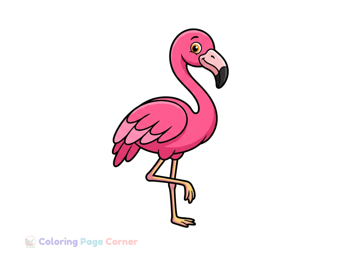 Pink Flamingo Coloring Page