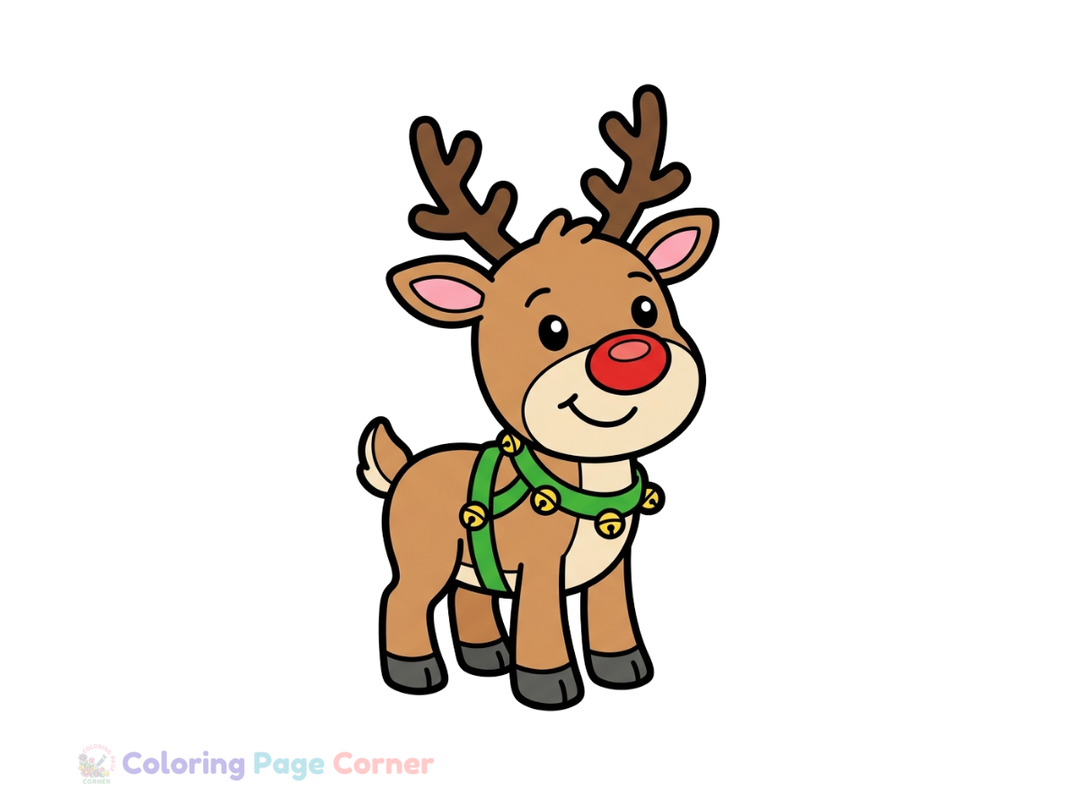 Free Santa's Sleigh and Reindeer Coloring Page