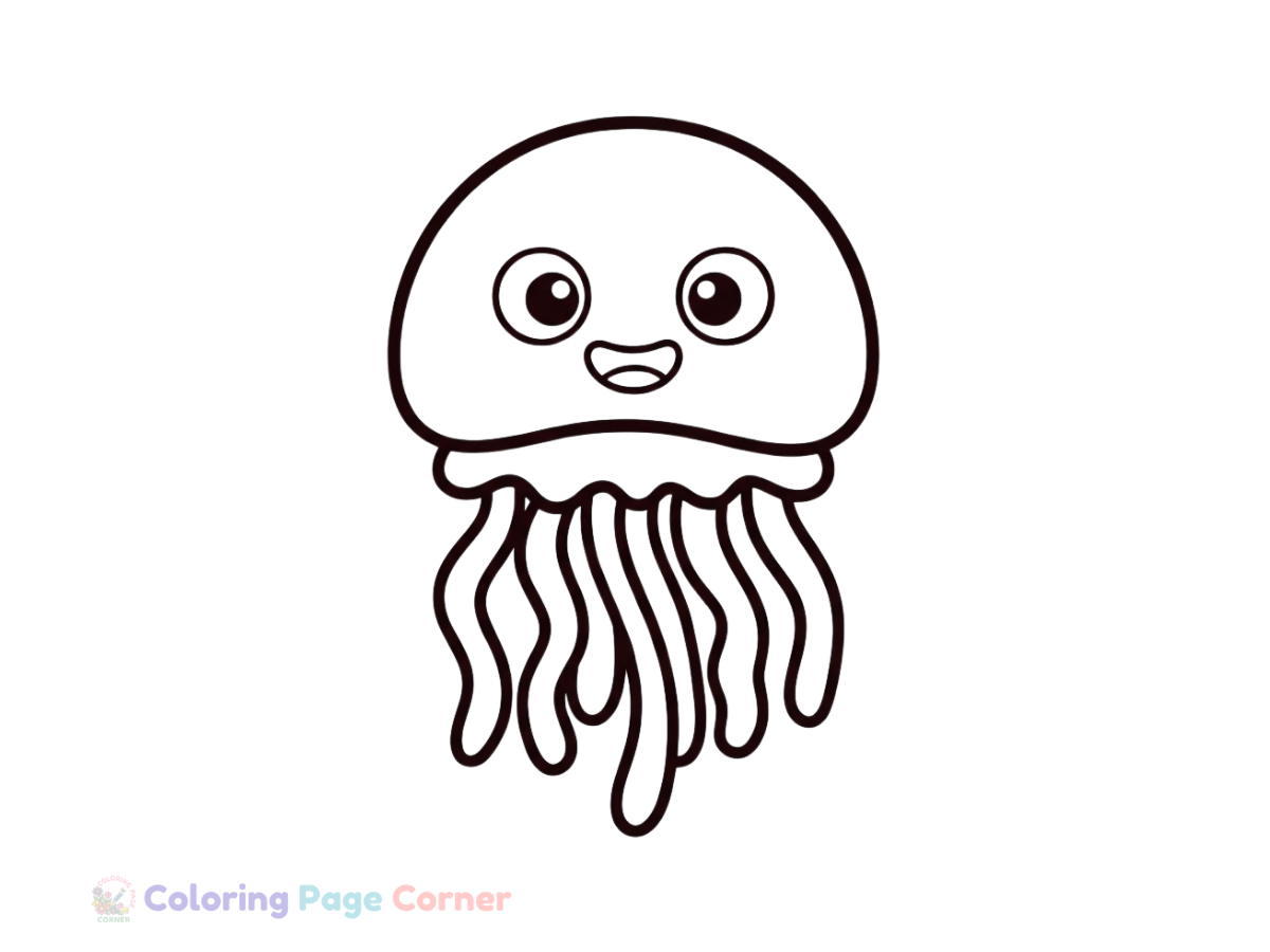 Free Letter J is for Jellyfish Coloring Page outline