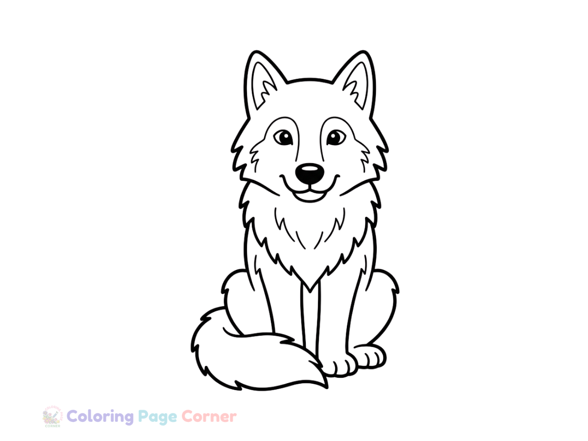 Free Wolf Pack in the Forest Coloring Page outline