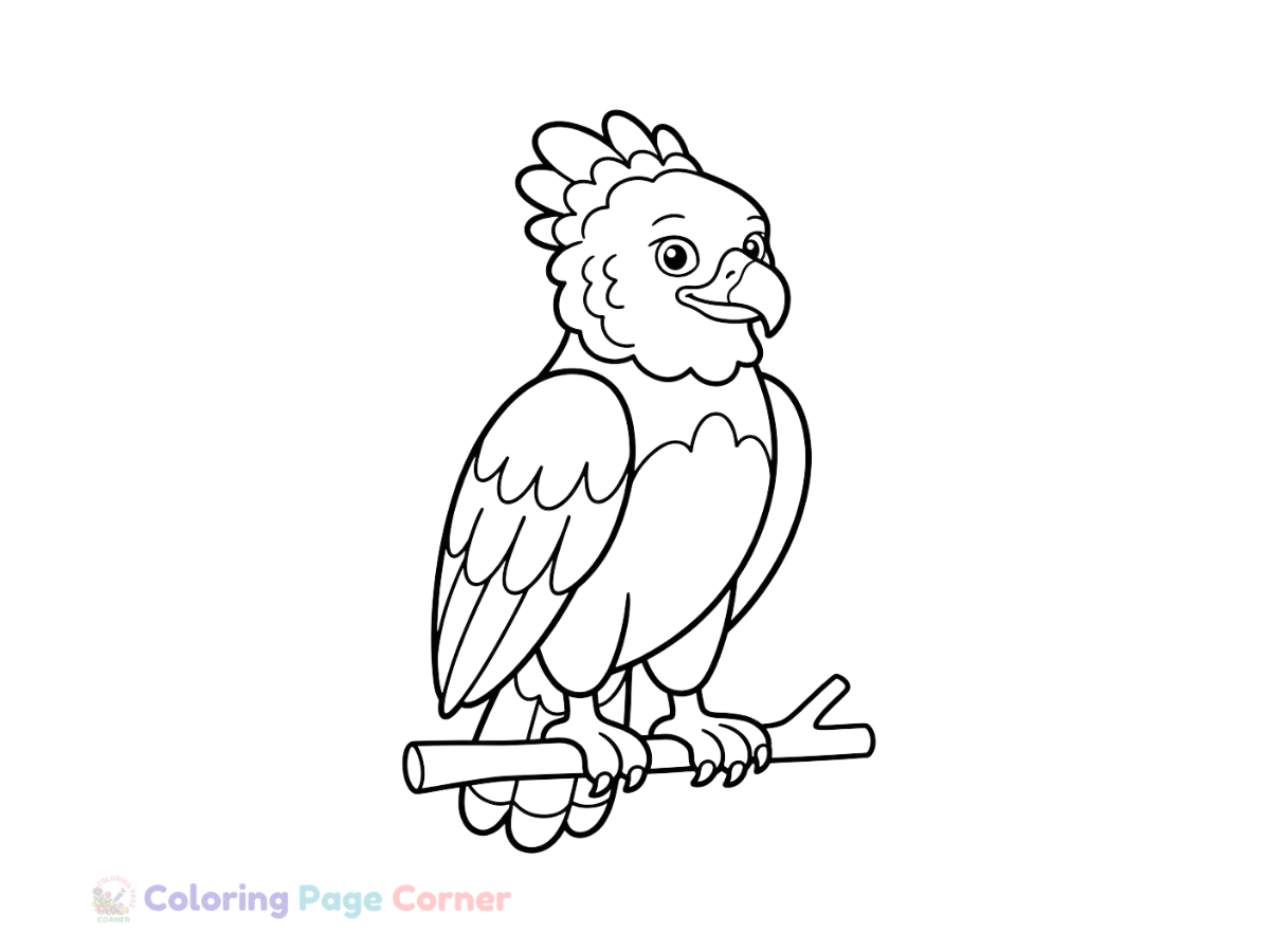 Free Soaring Eagle Coloring Page outline