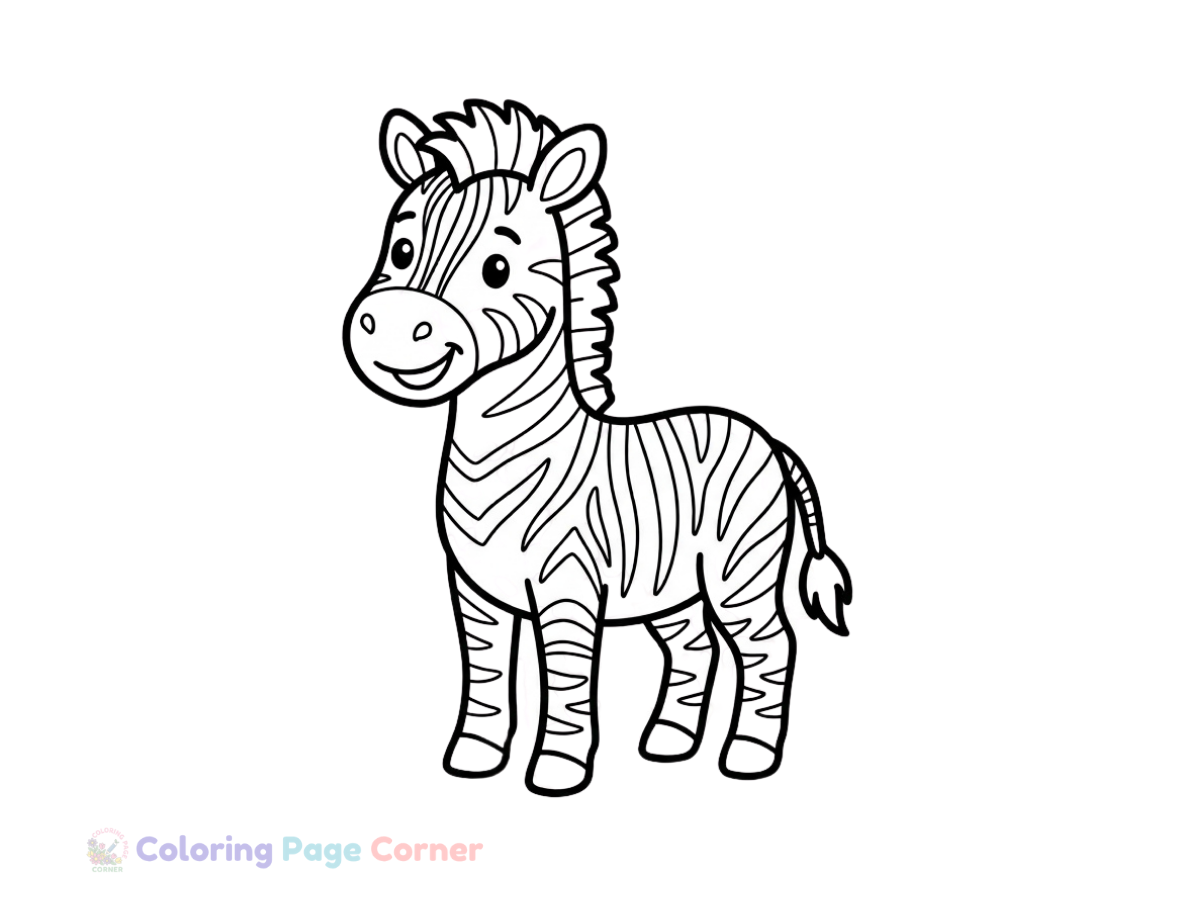Printable Zebra Herd Coloring Page outline