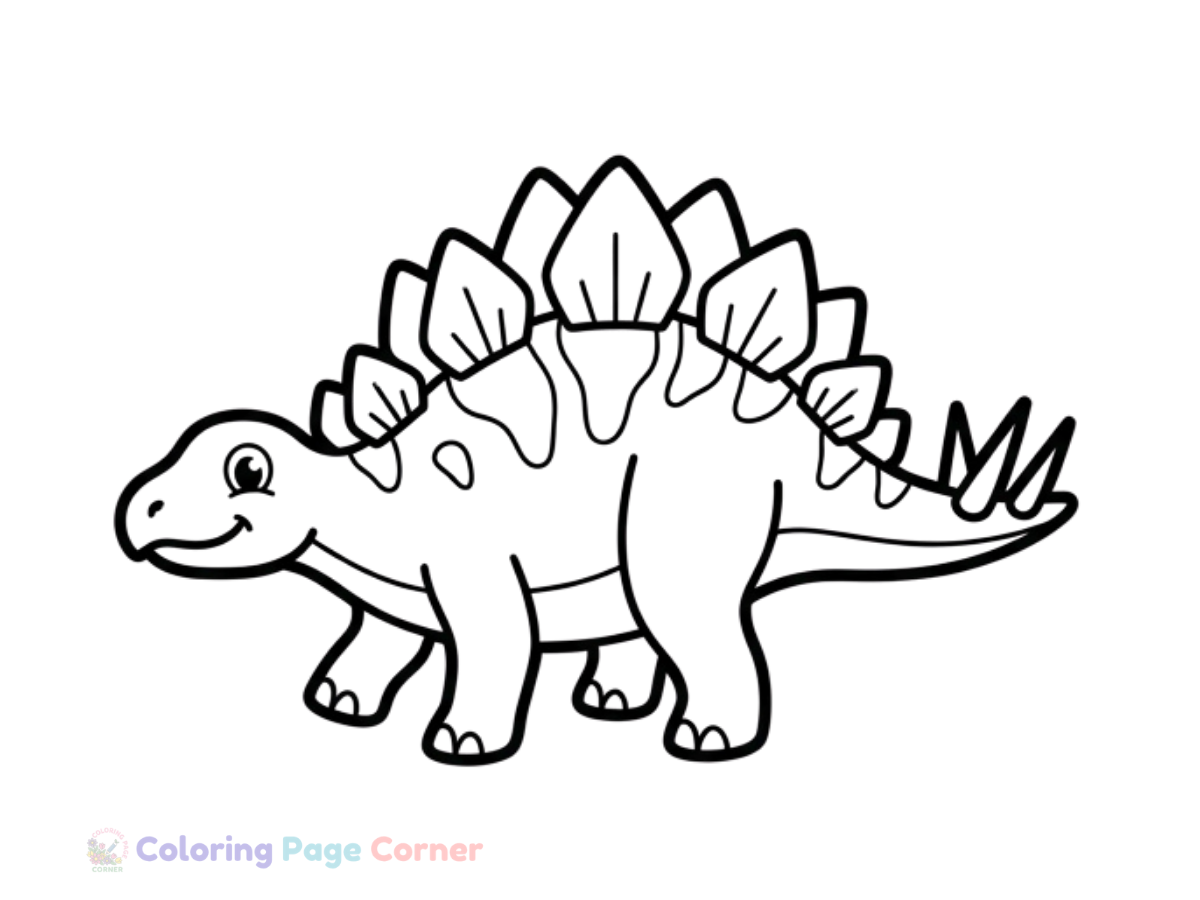 Spiky Stegosaurus Coloring Page outline