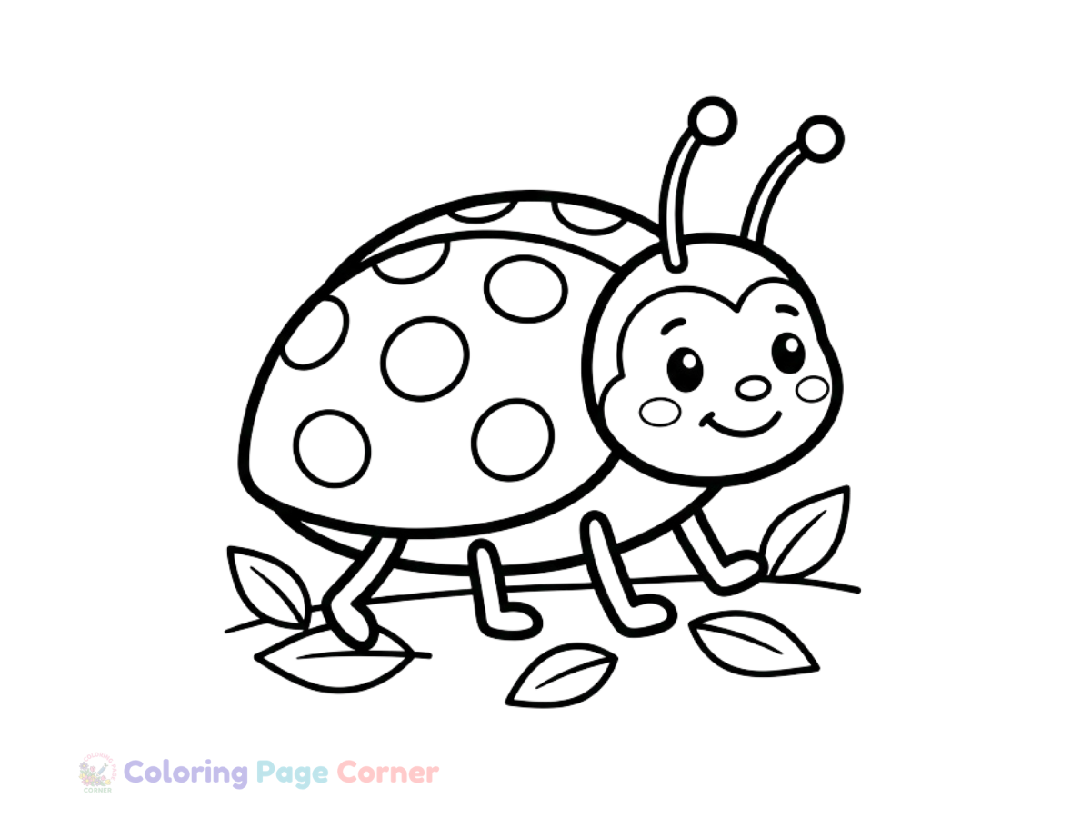 Free Cute Ladybug Coloring Page outline