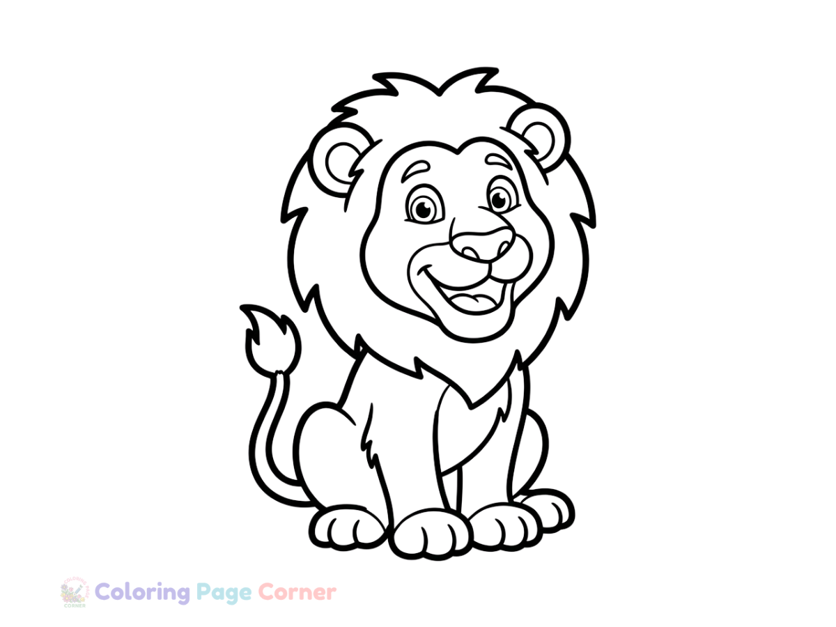 Majestic Lion Coloring Page outline