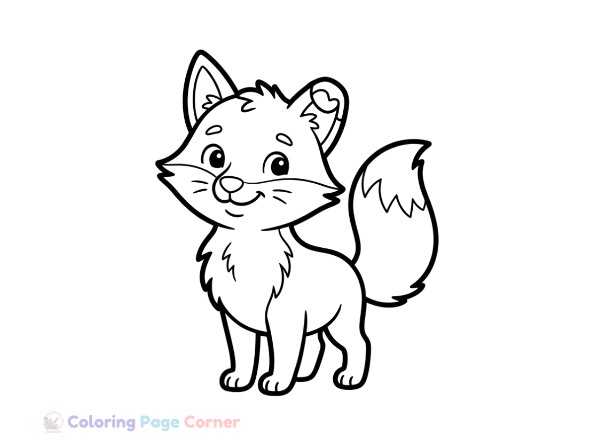 Free Zentangle Fox Silhouette Coloring Page outline