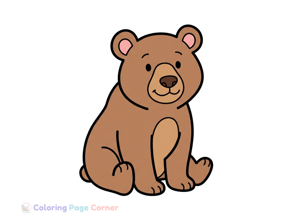 Mother Bear and Cubs Coloring Page