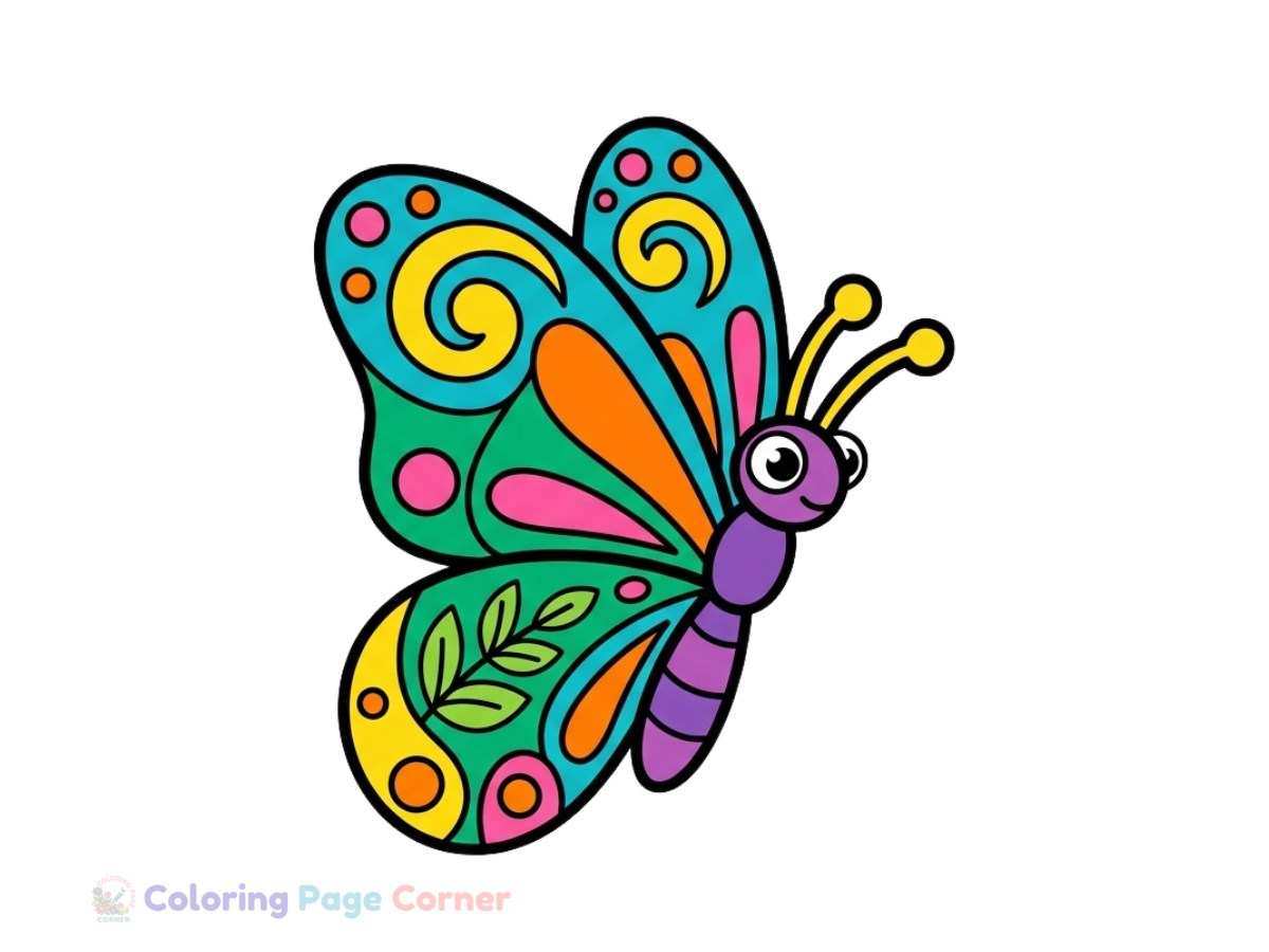 Butterfly Mandala Coloring Page