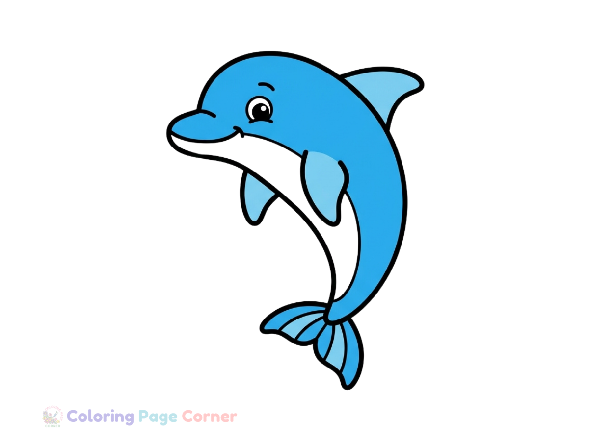 Dolphin Jumping Coloring Page for Kids