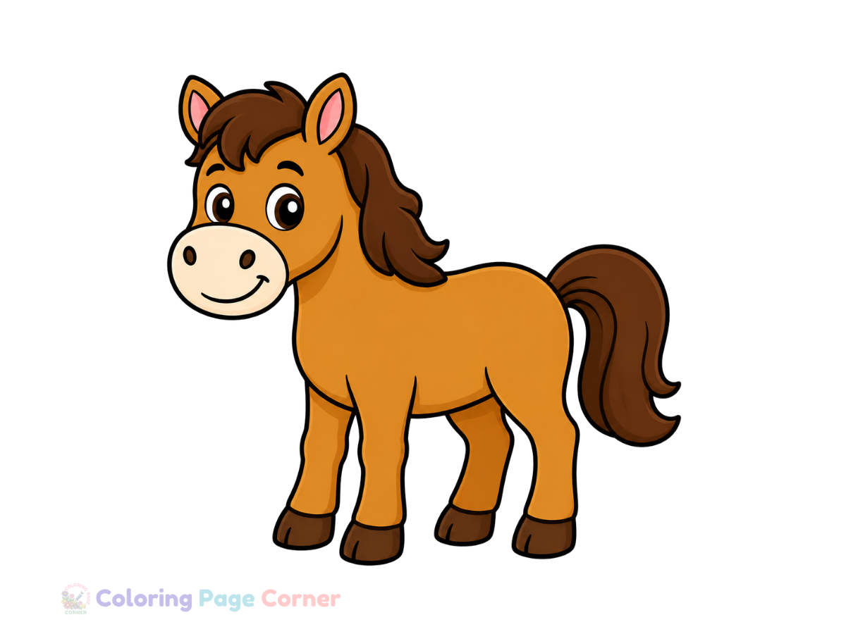 Friendly Horse Coloring Page